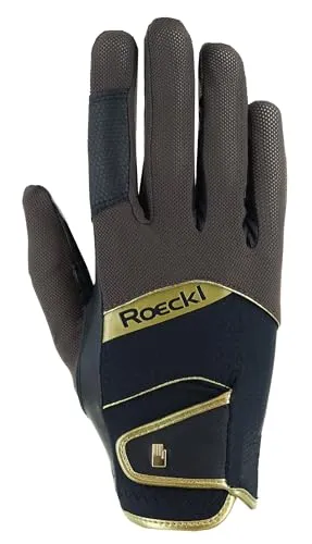 Roeckl Sports Reithandschuh Millero, Freizeit Sommer Handschuh, Braun/Schwarz 10