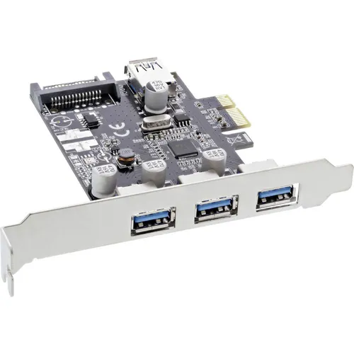 InLine Schnittstellenkarte 3x+1x USB 3.0 - Port-Erweiterungskarten mit 4 Anschlüssen, ideal für schnelle Datenübertragungen und einfache Erweiterung Ihres Systems.