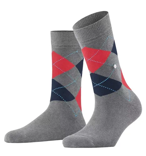 Burlington Tagessocke Queen (Argyle-Muster) grau/rot Damen von Burlington