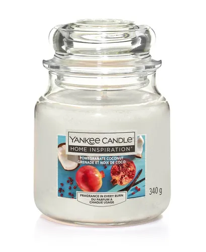 Yankee Candle Duftkerze Mittleres Glas Pomegranate Coconut 340 g, weiß
