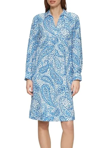 s.Oliver RED LABEL Oversized Hemdblusenkleid in Blau, Größe 36 - Damen-Kleider mit legerer Silhouette und praktischen Eingrifftaschen für zusätzlichen Komfort im Alltag.