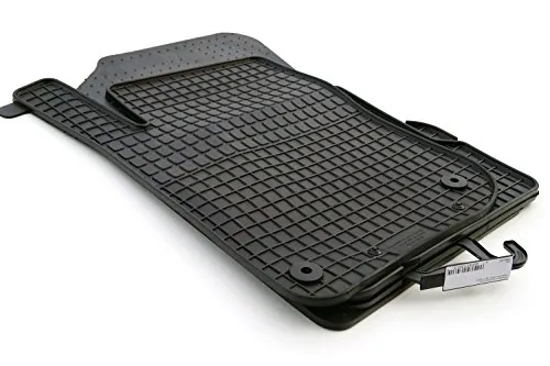 Gummimatten 208 Gummi Fußmatten Innenraum, Geruchsneutral, 1cm hoher Rand, Schwarz, 4-teilig