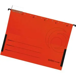 Herlitz Hängetaschen 5874797, UniReg easy orga, A4, rot, Karton, 5 Stück
