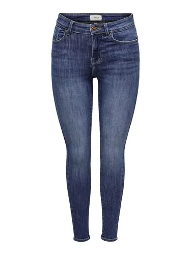 ONLY 5-Pocket-Jeans Skinny-Fit - Dark Blue Denim - Stylische Skinny-Fit Jeans mit 5 Taschen, ideal für einen modischen Look und perfekten Sitz dank Elasthananteil.