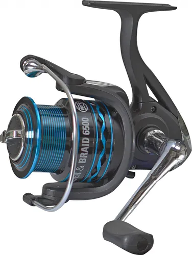WFT Fast Feeder & Braid 6500 Angelrolle - Moderne Feederrolle mit 90 cm Schnureinzug pro Kurbelumdrehung, ideal für präzise, weite Würfe beim Feederfischen und Pilken. Robuste Aluminium-Weitwurfspule und 9+1 Edelstahl-Kugellager sorgen für einen superweichen Lauf.