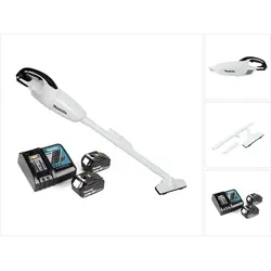 Makita Staubabsauger DCL 180 RT W - Akku Staubsauger 18 V mit 2x 5,0 Ah Akkus - Staubabsauger, kabellos und leistungsstark mit 2 Akkus für maximale Flexibilität und Effizienz bei der Reinigung.