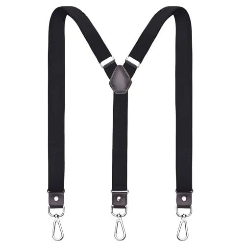 DonDon Hosenträger Herren extra stark - Hosenträger schwarz für Arbeitshosen und Anzug mit starken Clips lang schmal oder Riemen für Herren breit in Y-Form oder X-Form