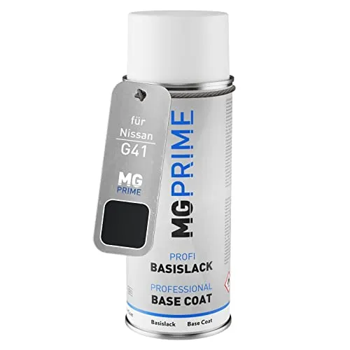 MG PRIME Autolack Spraydose für Nissan G41 Diamond Black Pearl/Magnetic Black Pearl Basislack Sprühdose 400ml