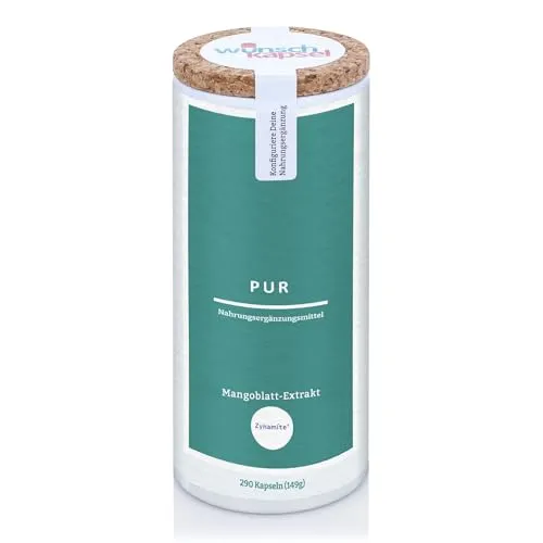 Zynamite Pur, 290 Kapseln (200 mg pro Tag) | Next Level Nootropikum, hochdosiertes Mangifera indica Blätter-Extrakt | Für Sport, Leistung, Konzentration, Erfolg | Handgefertigt in Deutschland