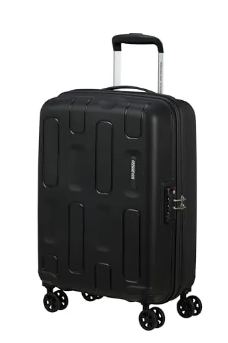 American Tourister Ellipso - Handgepäck Koffer 55 x 40 x 20 cm - Hartschalen Kabinentrolley für die meisten Airlines inkl. Ryanair und EasyJet - 4 Rollen, TSA-Schloss, Leicht - 32 L - Schwarz