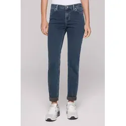 SOCCX Damen Jeans HE:DI Slim Fit Blue Black Jogg 29 30 - Stylische Slim Fit Jeans aus Jogg-Denim für Damen, mit praktischem Reißverschluss und komfortabler Passform für den perfekten Look.