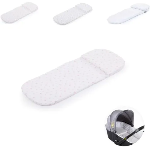 Chipolino Kinderwagen-Sitzauflage, 2-tlg. Matratze für Kinderwagen - Hochwertige Kinderwagen-Sitzauflage mit wasserfestem Fleecefutter in Pink, ideal für Komfort und Schutz ab der Geburt.