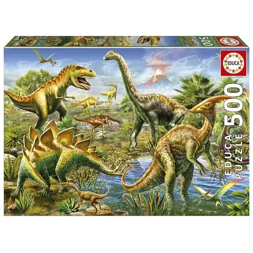 Educa - Puzzle von 500 Teilen für Erwachsene | Jurassic Park. Messen: 48 x 34 cm. Beinhaltet die puzzlekleber FixPuzzle. Seit 11 Jahren (19903)