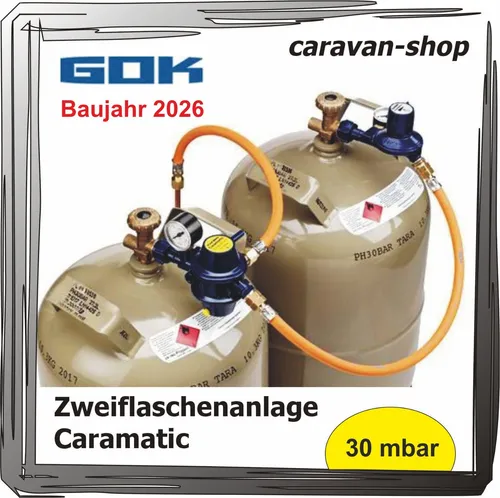 Zweiflaschenanlage Gasregler Caramatic 30 mbar