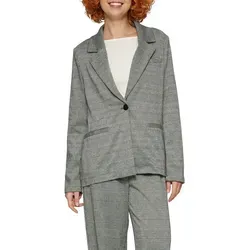 QS Longblazer in karierter Optik schwarz M (38) - Business-Mode: Stilvoller Longblazer in kariertem Design, ideal für Büro und Freizeit, pflegeleicht und elastisch für optimalen Tragekomfort.