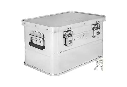 Trucky Allzweckkiste Aluminium Box mit Deckel 30 Liter - Transportboxen für vielseitige Anwendungen, abschließbar und stapelbar - ideal für Werkstätten und Baustellen.