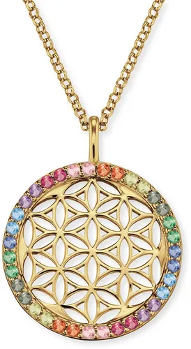 Engelsrufer Damen Halskette mit Lebensblume Anhänger - Elegante Kette aus vergoldetem Sterling Silber, verziert mit 35 funkelnden Zirkonia-Steinen – ein Symbol für Harmonie und Lebensfreude. Allergikerfreundlich und perfekt für jedes Outfit.