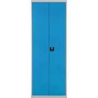 PROREGAL Flügeltürenschrank Owl mit 14 Fachböden und 78 Sichtlagerkästen - Robuster Büroschrank aus Qualitätsblech mit 14 höhenverstellbaren Fachböden und 78 stabilen Sichtlagerkästen. Ideal für die ordentliche Aufbewahrung von Kleinteilen im professionellen und privaten Bereich.