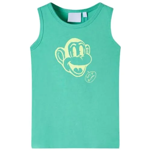 Kinder Tank Top Jungen Knaben Unterhemd Trägershirt Shirt Ärmellos Grün 104