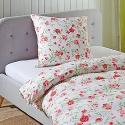 TRAUMSCHLAF Bettwäsche Nürnberg pink, 3-teilig aus Mikrofaser - Bettwäsche-Sets: Weich und atmungsaktiv aus 100% Mikrofaser, sorgt für ein angenehmes Schlafklima und ist pflegeleicht. Das stilvolle Blumen-Design bringt frische Farben in Ihr Schlafzimmer.