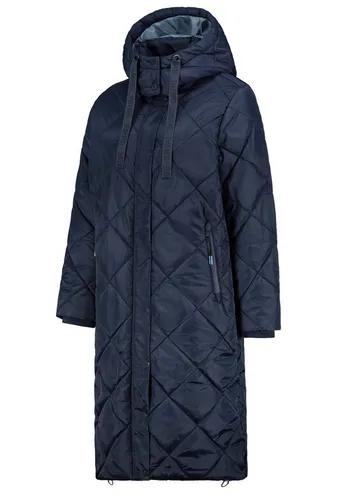 Sublevel Damen Steppmantel Navy - D51160X44525A3-XL - Länger geschnittener Steppmantel für optimalen Kälteschutz. Mit abnehmbarer Kapuze und praktischen Taschen, ideal für aktive Freizeitgestaltung und den Alltag.