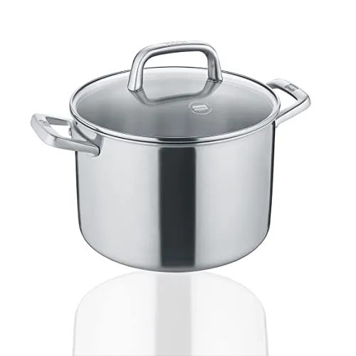 Berndes Topf Tricion Resist 20 cm - Kochtopf mit 3,9 l Volumen, ideal für alle Herdarten inkl. Induktion, 100% schadstofffrei und mit Glasdeckel für einfachen Garprozess.