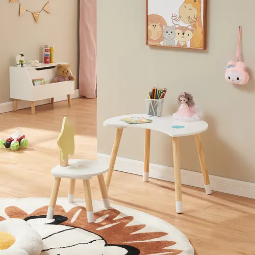 Kinderschreibtisch mit Stuhl 'Lallega' im Mond- und Stern-Design