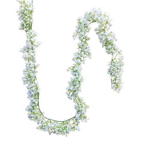 Kunstgirlande Schleierkraut Girlande LITAGO, 180 cm, weiß - Dekorative Kunstgirlande aus Schleierkraut, 180 cm lang, ideal zur Verschönerung Ihrer Innenräume. Perfekt für kreative Arrangements und eine ansprechende Atmosphäre.