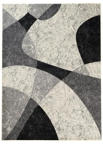 Mazovia Modern Teppich - Kurzflor - Grau - 80 x 150 cm - Robuster und pflegeleichter Kurzflor-Teppich für Wohnzimmer, Schlafzimmer und Esszimmer. Ideal für Fußbodenheizung, mit schallabsorbierenden Eigenschaften und einfacher Reinigung.