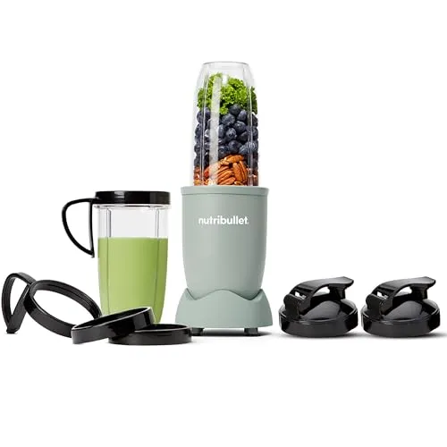 nutribullet Pro 900, Elektrischer Mixer, zerkleinerer, Smoothie Mixer, Multifunktionsmixer, 900w leistung, 900ml und 710ml Becher, Matt Jade, NB910MAJD