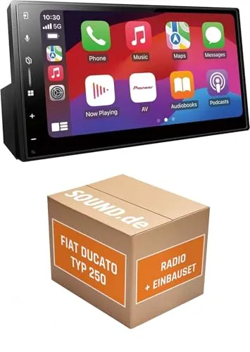 Autoradio Einbaupaket für Pioneer SPH-DA77DAB kompatibel mit FIAT Ducato III Typ 250 + Radiovorbereitung | Apple CarPlay Android Auto