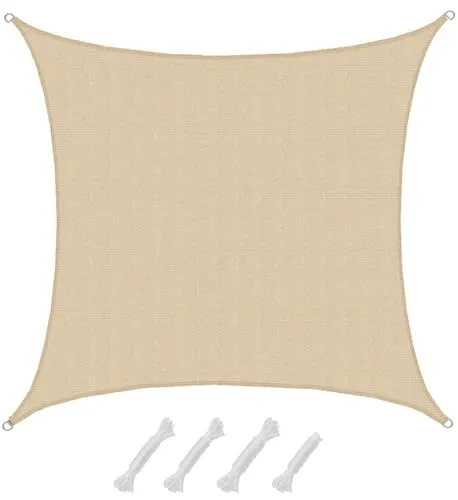 AMANKA Sonnensegel 5x5 m - 90% UV Schutz - Viereckiges Sonnensegel mit 90% UV Schutz, atmungsaktiv und wasserdurchlässig, ideal für Garten, Terrasse oder Pool. Strapazierfähiges HDPE Material sorgt für langlebigen Schutz und perfekten Schatten.