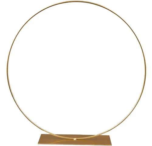 matches21 HOME & HOBBY Dekofigur Metall-Ring mit Fuß als Tisch-Deko Basteln gold 25 cm (1 St), Sockel Draht-Reif zum Stellen als Hochzeit Tischdeko Deko-Ring