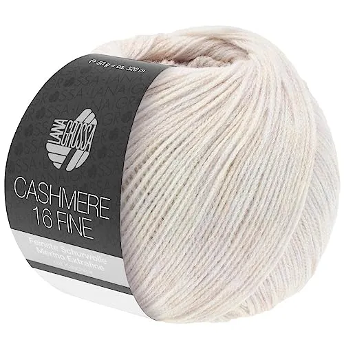 Lana Grossa CASHMERE 16 FINE (50g) Fb. 36 - Hochwertiges Garn für Strickprojekte, 80% Merinowolle und 10% Kaschmir sorgen für ein luxuriöses Gefühl und Wärme. Ideal für feine, weiche Kleidungsstücke.