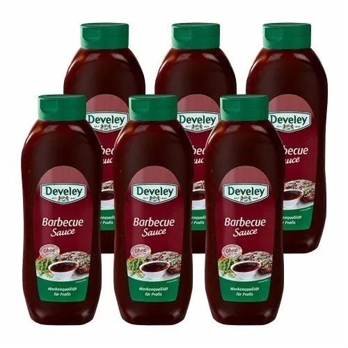 6x Develey 'Barbecue Sauce' Salsa Barbecue, 875 ml