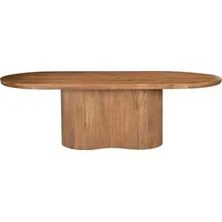 Livingfurn Esstisch Sevilla 250 cm aus Mangoholz - Hellbraun - Eleganter Esstisch aus nachhaltigem Mangoholz mit skulpturalem Mittelbein. Ideal für gesellige Runden und Familienessen. Maße: 250 x 110 x 76 cm. Setzen Sie ein stilvolles Statement in Ihrem Essbereich!