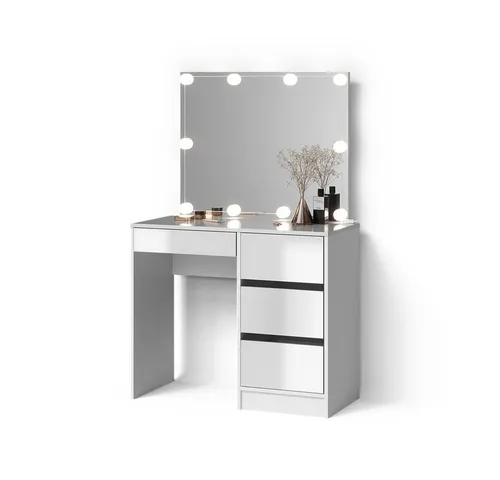 Livinity® Schminktisch Imola mit LED Beleuchtung, 90 cm in weiß von Livinity®