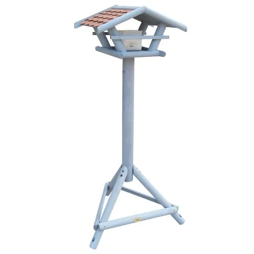 HABAU Vogelhaus Sperling mit Futtersilo und Ständer - Futterhaus komplett aus Holz