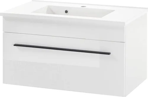 Lomadox Waschtisch CHARLESTON-61 mit Waschbecken – Hochglanz weiß, 80 cm