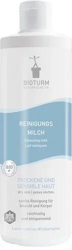 BIOTURM Reinigungsmilch 500 ml - Hautpflege für trockene Haut, seifenfreie Reinigung mit milden pflanzlichen Substanzen und Lacto-Intensiv Wirkkomplex für optimale Verträglichkeit und Pflege.