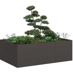 vidaXL Pflanzkübel Schwarz 120x80x40 cm aus Stahl - Garten-Zubehör: Langlebiger Pflanzkübel aus kaltgewalztem Stahl mit viel Platz für Pflanzen, Gemüse und Blumen - ideal für stilvolle Gärten und Terrassen.