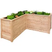 Westmann Hochbeet Klassik L aus Lärchenholz - Hochbeet in L-Form, ergonomische Arbeitshöhe für rückenschonendes Gärtnern, ideal für Garten und Terrasse, aus langlebigem Lärchenholz mit 1250 Litern Füllvolumen.