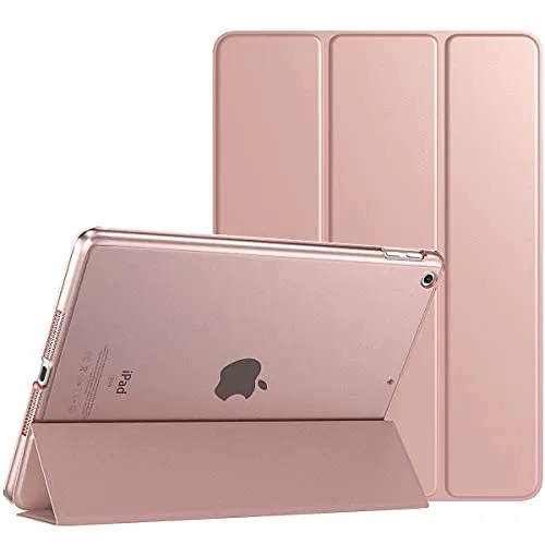 TiMOVO Hülle für iPad 9. Generation 2021/iPad 8. Generation 2020/iPad 7. Generation 2019, Ultra Dünn Durchscheinend Schutzhülle Smart Cover mit Auto Schlafen/Wachen für iPad 10,2 Zoll,Roségold