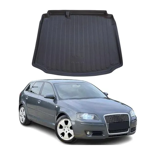 Kofferraumwanne Laderaumwanne für Audi A3 8P Sportback 2004-2013 - Fahrzeugspezifische 3D-Kofferraummatte aus Gummi TPE, wasserdicht und rutschfest, ideal für den Allwetterschutz und leicht zu reinigen.