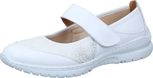 Comfortabel Damen 940443-03 Slipper, 41 EU Weit - Slipper & Mokassins für Damen mit Klettverschluss für einfaches An- und Ausziehen, herausnehmbare gepolsterte Lederdecksohle für optimalen Komfort und Weite H.