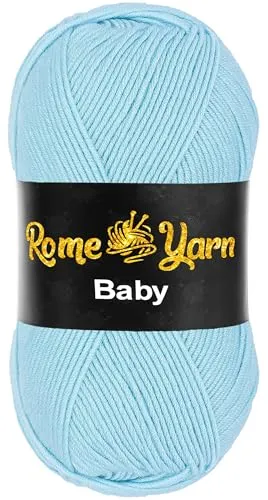 Baby Wolle (#3 DK) Babywolle zum Häkeln Weich, Antipilling Acryl Wolle Strickgarn Baby uni Babywolle, Strickwolle Häkelwolle Acrylgarn zum Stricken und Häkeln (1 Knäuel, 502 Helltürkis)
