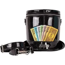 Loungefly Hasbro Monopoly Top Hat Crossbody Bag - Mode-Hüfttaschen mit veganem Lackleder, verstellbarem Riemen und glitzernden Details. Offizielles Hasbro-Produkt mit einzigartigem Design für Fans!