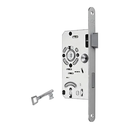 BKS Türschloss BB-Schloss Klasse 1 Dornmaß 55 mm Stulp 20 mm DIN Rechts Entfernung 72 mm Buntbart Einsteckschloss aus Stahl mit Kunststoff-Falle von SOTECH für Zimmertüren