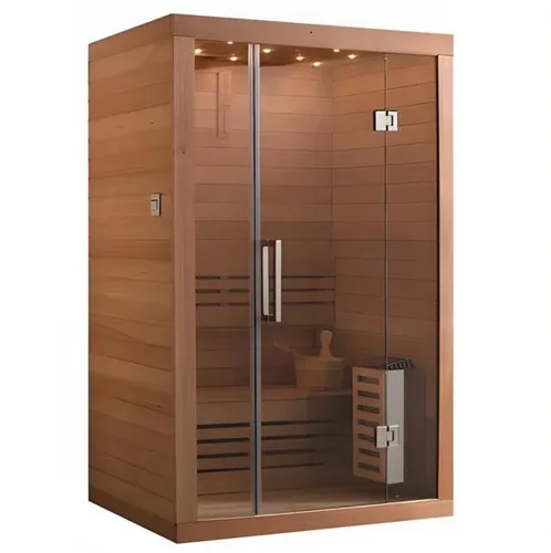 Massivholzsauna 150x100 cm – Wellness für Zuhause - Entspannen Sie in dieser hochwertigen Holzsauna mit den Maßen 150 x 100 x 200 cm. Ideal für Innen- und Außenbereich, bietet sie eine angenehme Atmosphäre für erholsame Momente.