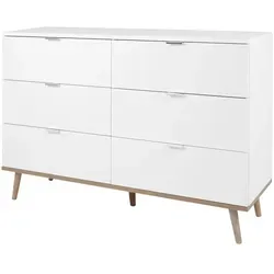 Kommode Gallese, weiß, 6 Schubladen in weiß von Finori